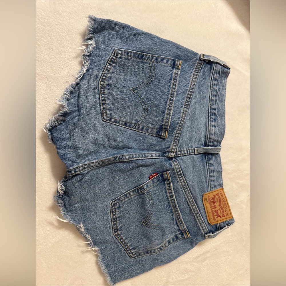 Levi's Light Blue High waisted 501 Denim Shorts